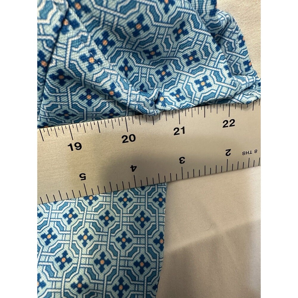 Bermuda Sands Womens Blue Orange Geometric Quarter Zip Golf Dress Large Pocketed - Picture 6 of 7